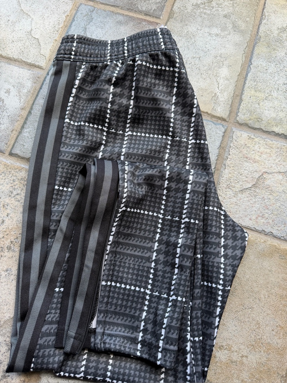 NWT adidas Unisex  Tiro Tartan Plaid Zip Pocket Pants